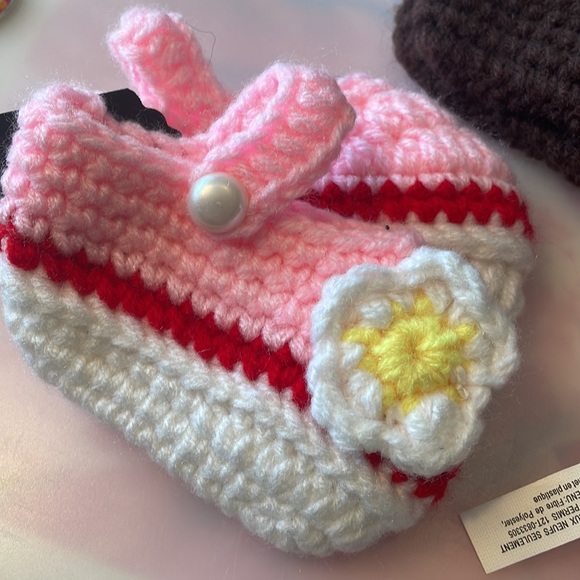 NWT Baby Unicorn Rattle, Crocheted Mary Jane and Baby Booties - Picture 2 of 5